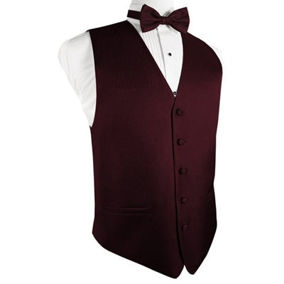 Merlot Red Herringbone Tuxedo Vest