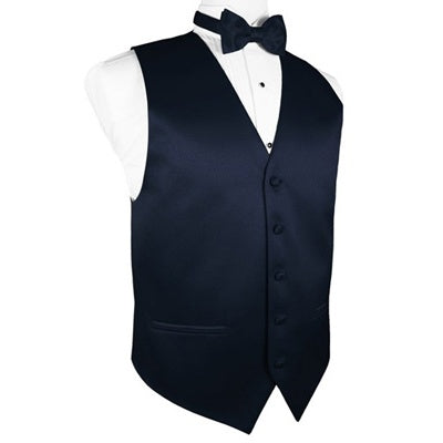 Midnight Blue Satin Tuxedo Vest