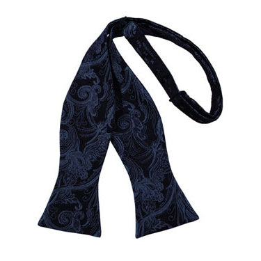 Midnight Blue Tapestry Paisley Self Bow Tie