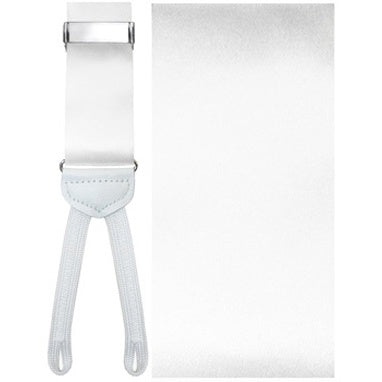 Modena Silk Suspenders Silver