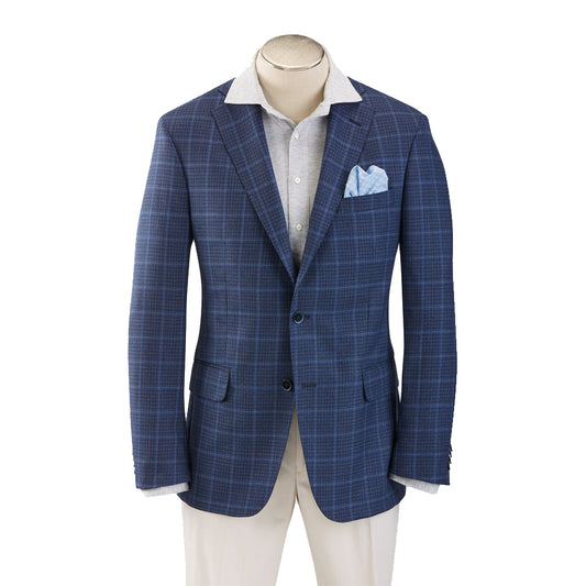 Hardwick Modern Fit Blue Check with Windowpane Sport Coat