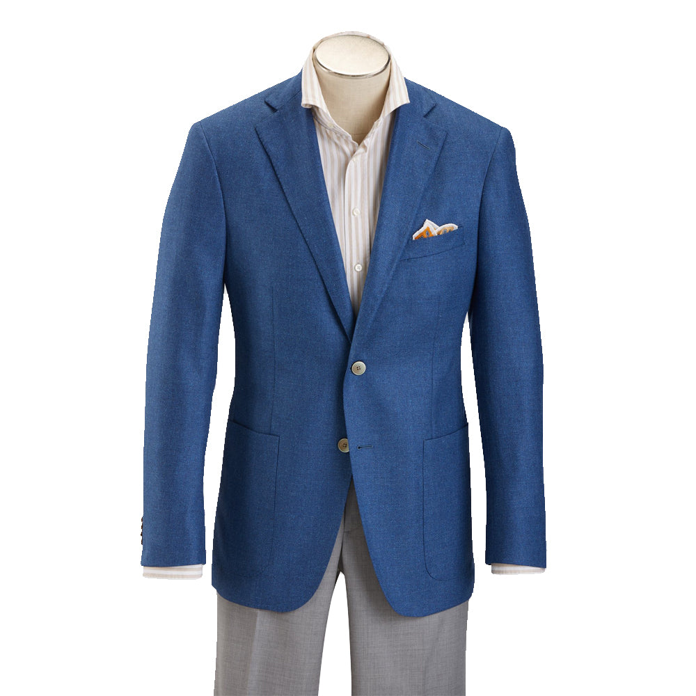 Hardwick Modern Fit Heather Blue Wool Silk Sport Coat