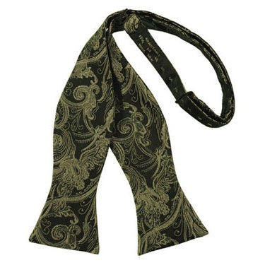 Moss Tapestry Paisley Self Bow Tie