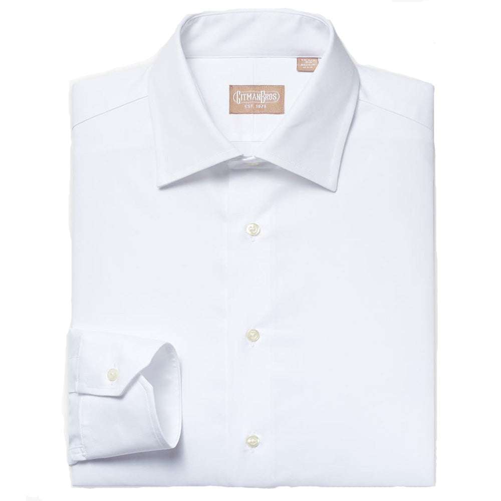 Gitman Medium Spread Mini Twill White Dress Shirt