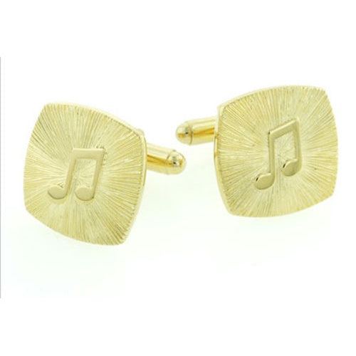 Musical Notes with Sunburst Design Gold