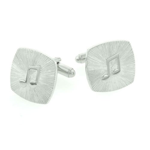 Musical Notes with Sunburst Design Silver