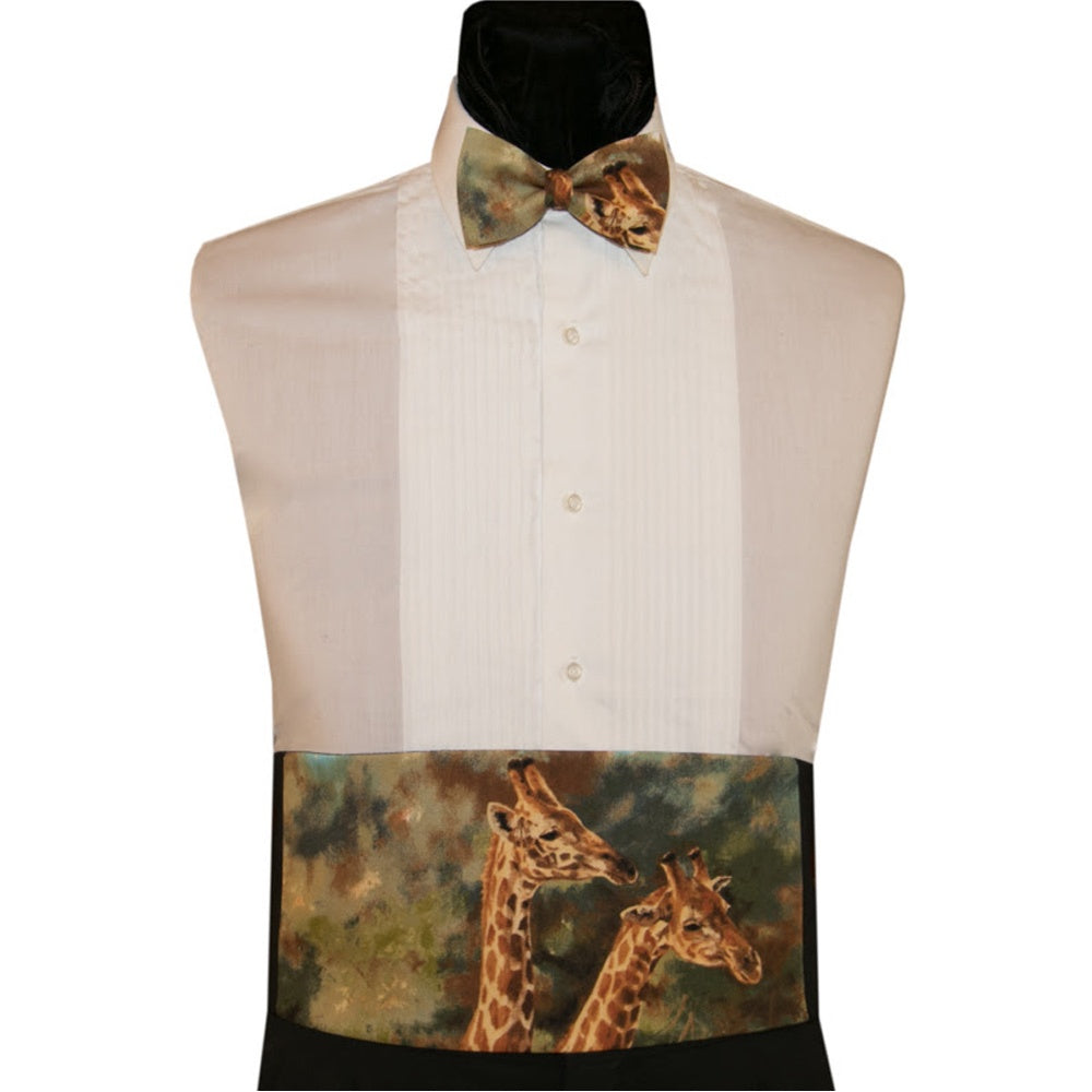 Giraffe Nature Study Cummerbund and Bow Tie Set