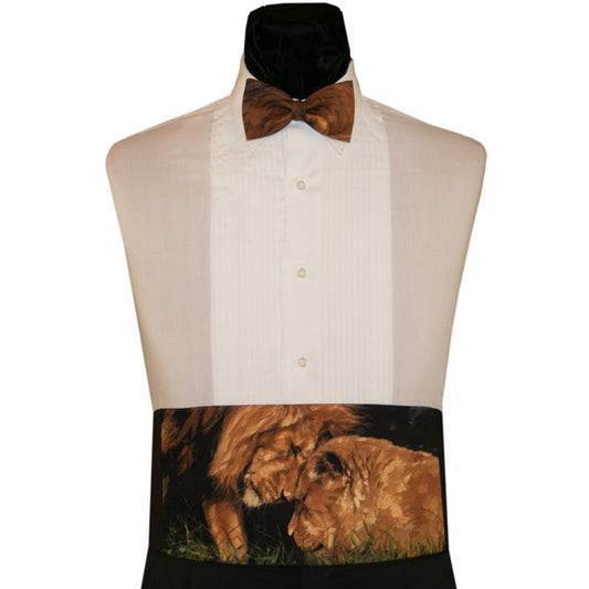 Lions Pride Nature Study Cummerbund and Bow Tie Set