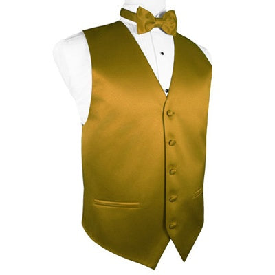 New Gold Satin Tuxedo Vest