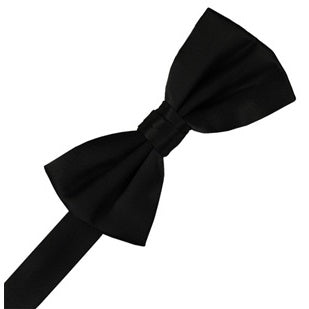 Black Noble Silk Pre-Tied Bow Tie