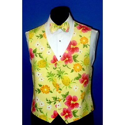 Hawaiian Pineapple Yellow Tropical Vest