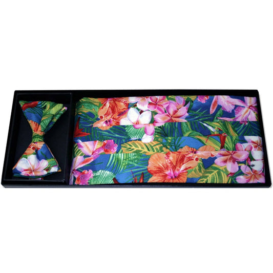 Paradise Floral Bow Tie and Cummerbund Set