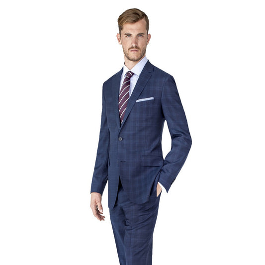 Paul Betenly Classic Fit Blue Plaid Men's Dress Suit