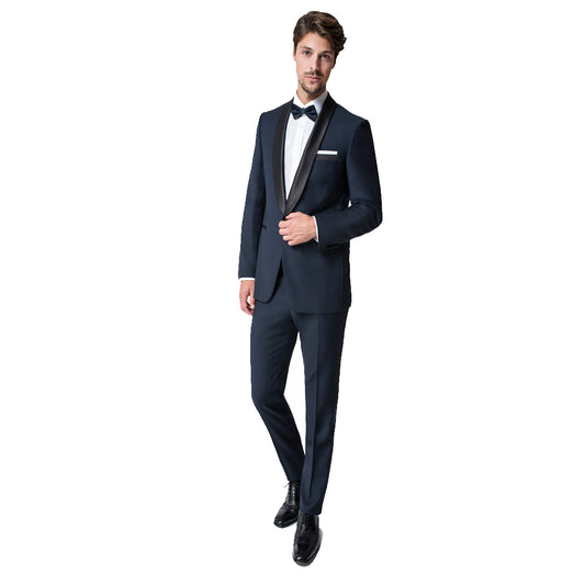 Paul Betenly Navy Slim Fit Tuxedo with Black Shawl Lapel