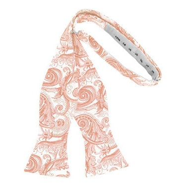 Peach Tapestry Paisley Self Bow Tie