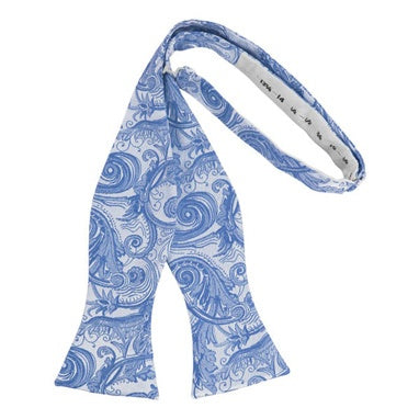 Periwinkle Tapestry Paisley Self Bow Tie