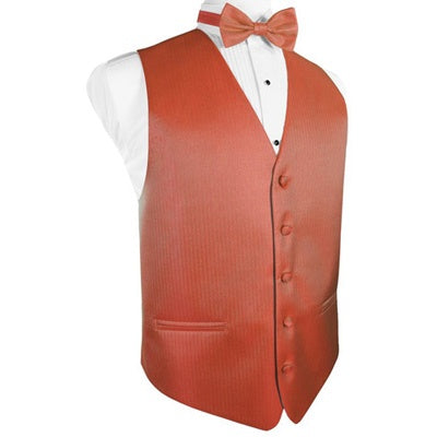 Persimmon Herringbone Tuxedo Vest