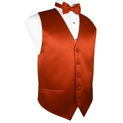 Persimmon Satin Tuxedo Vest