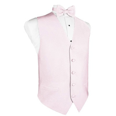 Pink Grid Pattern Tuxedo Vest