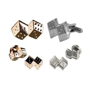 Double Dice Tuxedo Cufflinks and Studs Silver or Gold