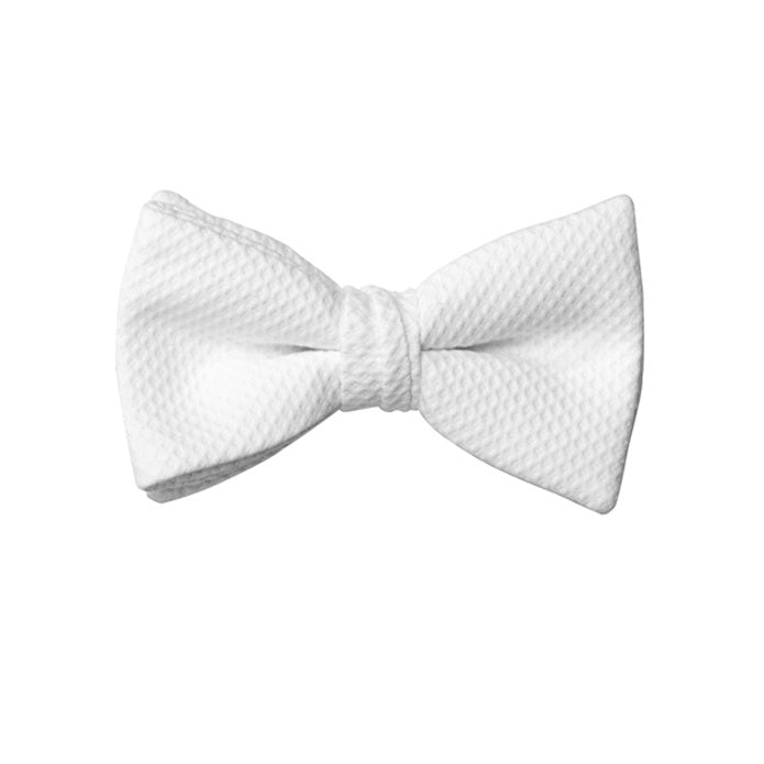 White Pique Mardi Gras Pre-tied Bow Tie