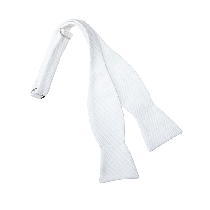 White Pique Mardi Gras Self Tie Bow Tie