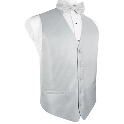 Platinum Herringbone Tuxedo Vest