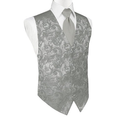 Platinum Tapestry Satin Tuxedo Vest