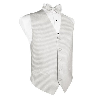 Platinum Grid Pattern Tuxedo Vest