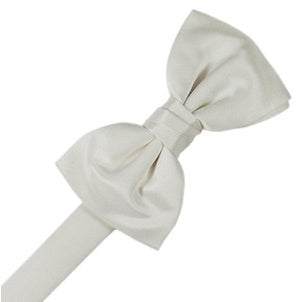 Platinum Satin Pre-Tied Bow Tie