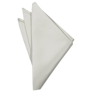 Platinum Solid Silk Pocket Square