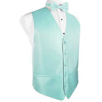 Pool Blue Herringbone Tuxedo Vest