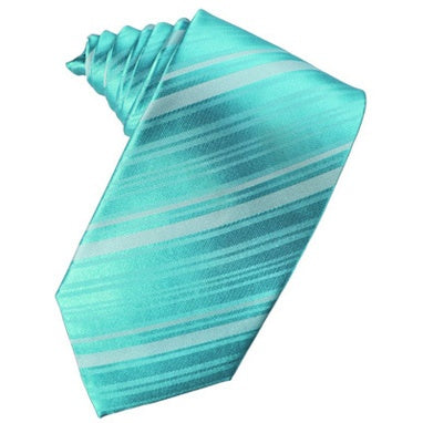 Pool Blue Striped Satin Necktie