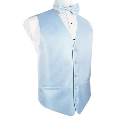 Powder Blue Herringbone Tuxedo Vest