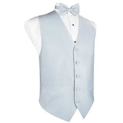 Powder Blue Grid Pattern Tuxedo Vest