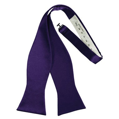 Purple Satin Self Bow Tie