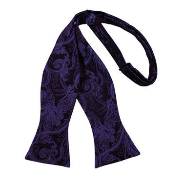 Purple Tapestry Paisley Self Bow Tie