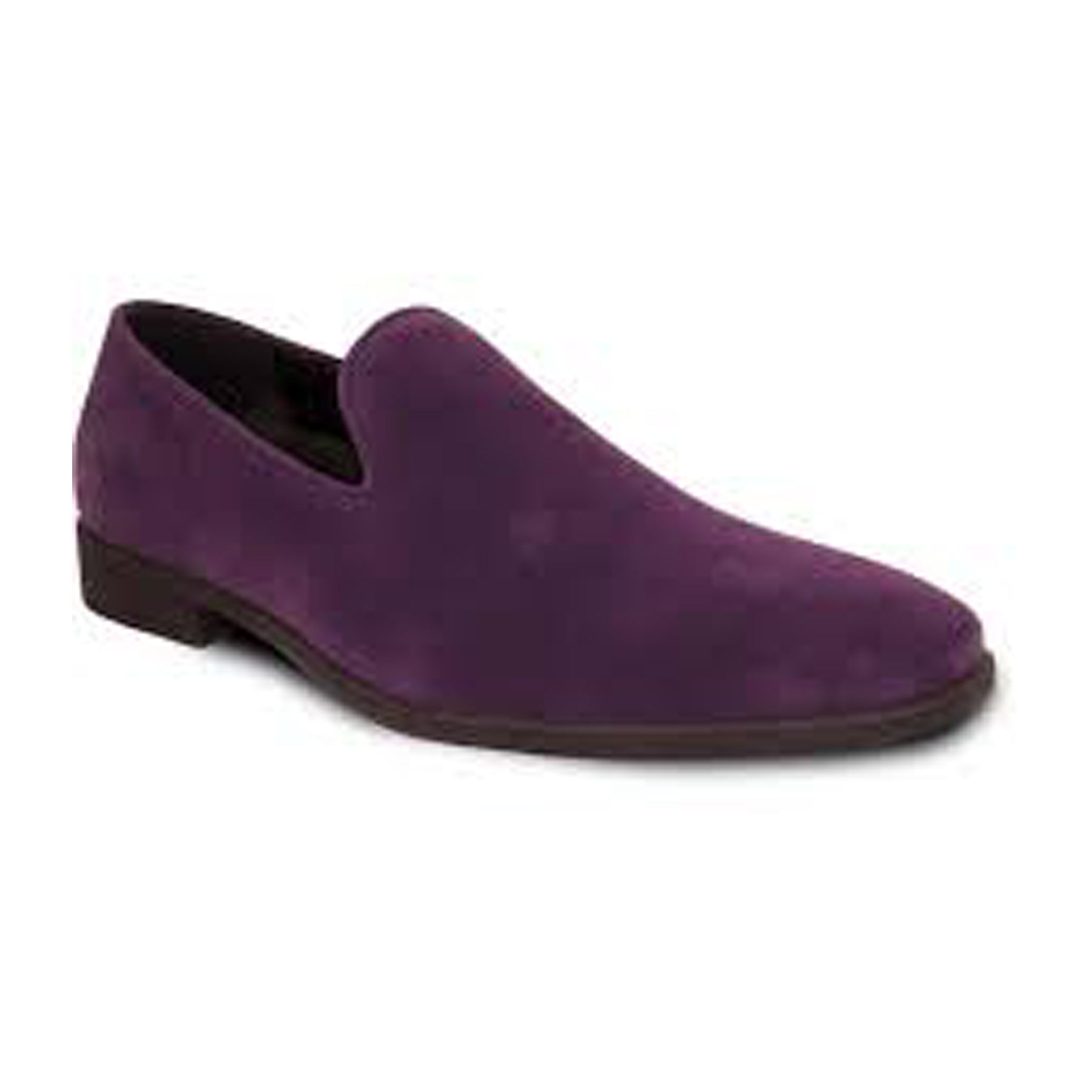 Purple Suede Slip On Tuxedo Shoes