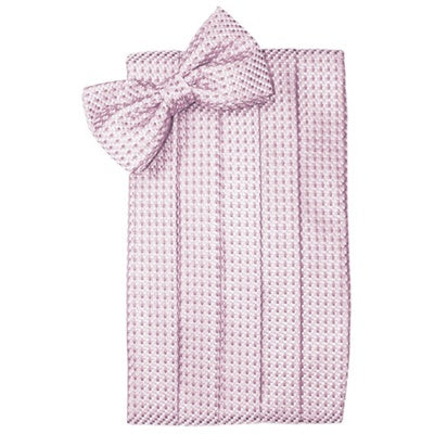 Rose Pink Venetian Cummerbund and Bow Tie Set