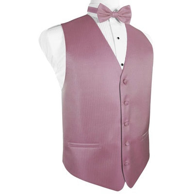 Rose Pink Herringbone Tuxedo Vest