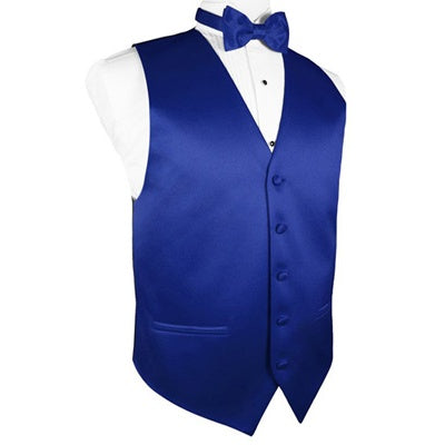 Royal Blue Satin Tuxedo Vest