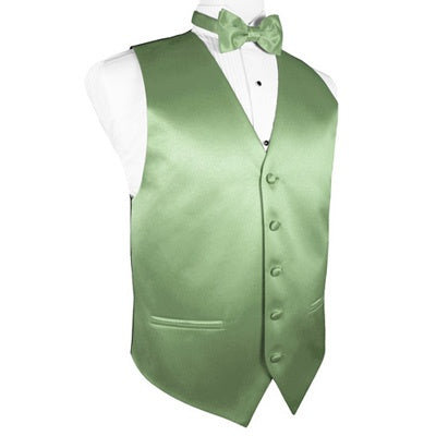 Sage Green Satin Tuxedo Vest