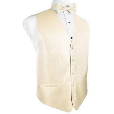 Sand Herringbone Tuxedo Vest