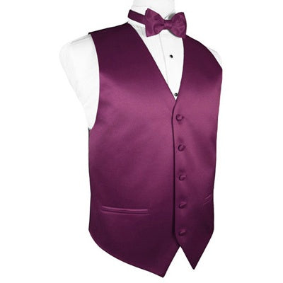 Sangria Purple Satin Tuxedo Vest