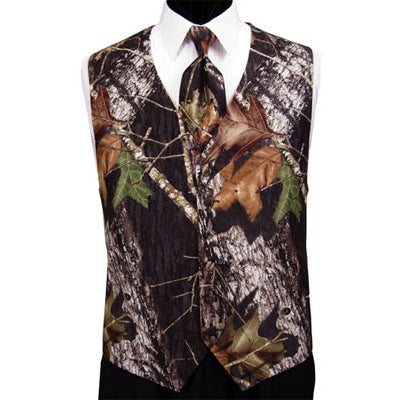 Mossy Oak Novelty Camouflage Tuxedo Vest