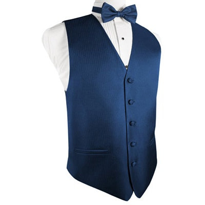 Sapphire Blue Herringbone Tuxedo Vest