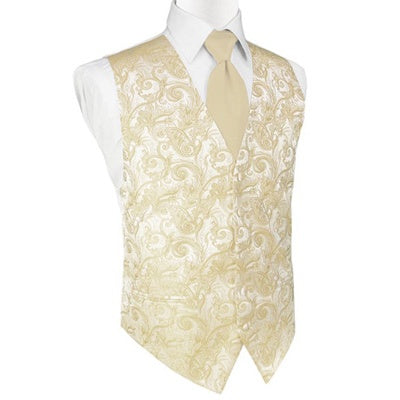 Bamboo Tapestry Satin Tuxedo Vest