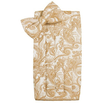 Latte Tapestry Paisley Satin Cummerbund and Bow Tie Set