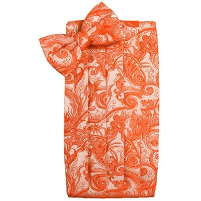 Persimmon Tapestry Paisley Satin Cummerbund and Bow Tie Set