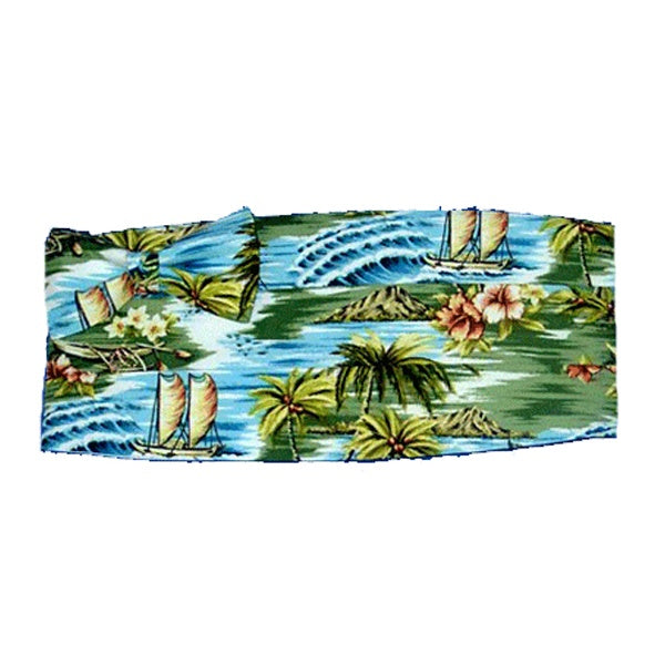 Tropical Seamist Green Novelty Cummerbund and Bow Tie Set